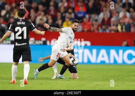 Sevilla, Spanien. 9.. November 2022. ISCO (Sevilla) Fußball/Fußball : Spanisches Spiel 'La Liga Santander' zwischen dem FC Sevilla 1-2 Real Sociedad beim Estadio Ramon Sanchez-Pizjuan in Sevilla, Spanien . Quelle: Mutsu Kawamori/AFLO/Alamy Live News Stockfoto