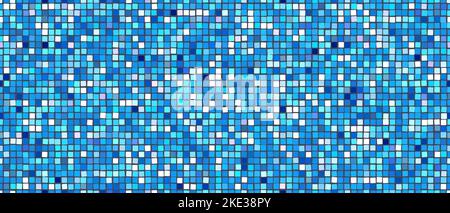 Strahlend blaues Mosaik-Mosaik-Fliesen Nahtloses Muster Stock Vektor