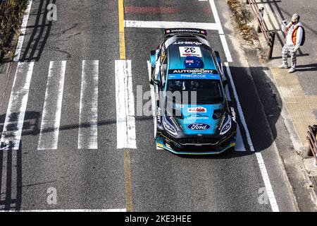 Nagoya, Japan - 10/11/2022, 32 ANEAR Luke (aus), SARANDIS Andrew (aus), Ford Fiesta Mk II, Aktion während der Rallye Japan 2022, 13. Runde der WRC World Rally Car Championship 2022, vom 10. Bis 13. November 2022 in Nagoya, Japan - Foto: Nikos Katikis/DPPI/LiveMedia Stockfoto