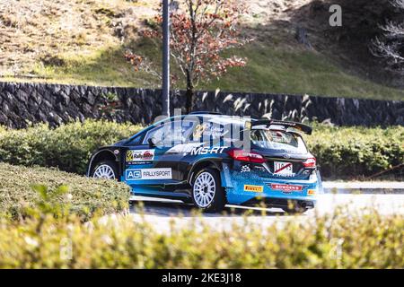 Nagoya, Japan - 10/11/2022, 32 ANEAR Luke (aus), SARANDIS Andrew (aus), Ford Fiesta Mk II, Aktion während der Rallye Japan 2022, 13. Runde der WRC World Rally Car Championship 2022, vom 10. Bis 13. November 2022 in Nagoya, Japan - Foto: Nikos Katikis/DPPI/LiveMedia Stockfoto