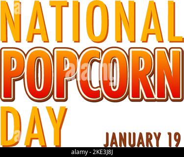 National Popcorn Day Banner Design Illustration Stock Vektor