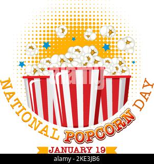 National Popcorn Day Banner Design Illustration Stock Vektor