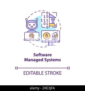 Symbol für das Konzept von Software Managed Systems Stock Vektor