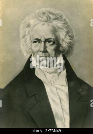 Porträt des deutschen Komponisten Ludwig van Beethoven, 1800s Stockfoto