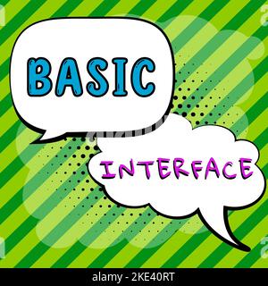 Text mit Inspiration Basic Interface. Geschäftsidee Grenze, über die sich zwei unabhängige Systeme treffen und handeln Stockfoto