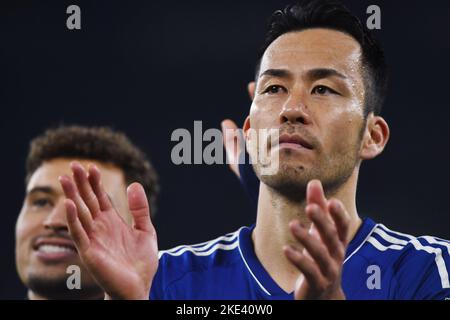 Gelsenkirchen, Deutschland. 9.. November 2022. Maya Yoshida (Shalke) Fußball/Fußball : Bundesliga-Spiel zwischen FC Schalke 04 gegen 1. FSV Mainz 05 in der VELTINS-Arena in Gelsenkirchen. Kredit: Itaru Chiba/AFLO/Alamy Live Nachrichten Stockfoto