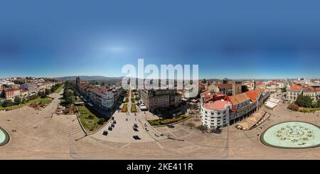 360-Grad-Panorama-Landschaft Panorama des Republic Square in Braga Stockfoto