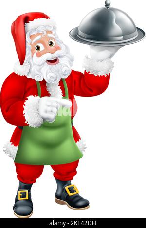 Weihnachtsmann Vater Weihnachten Essen Chef Stock Vektor