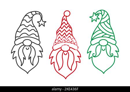 Vektor Garten Gnome Zeichensatz Stock Vektor