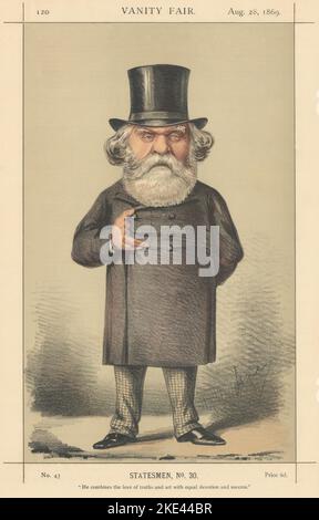 EITELKEIT FAIR SPIONAGE CARTOON Austen Beyard 'Er verbindet die Liebe zur Wahrheit…' 1869 Stockfoto