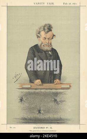 EITELKEIT FAIR SPIONAGE CARTOON George Whalley 'der große Gläubige an Roman…' 1871 Stockfoto
