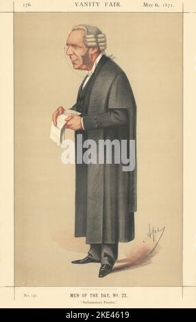 EITELKEIT FAIR SPIONAGE CARTOON Sir Thomas Erskine Mai 'Parlamentarische Praxis' 1871 Stockfoto