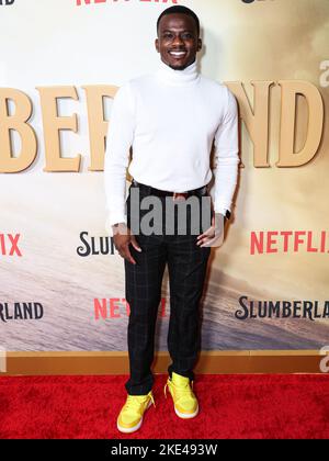 CENTURY CITY, LOS ANGELES, KALIFORNIEN, USA - 09. NOVEMBER: Brandon Miller kommt bei der Los Angeles Premiere von Netflix's 'Slumberland' an, die am 9. November 2022 in Century City, Los Angeles, Kalifornien, USA, im AMC Century City 15 in Westfield Century City stattfand. (Foto von Xavier Collin/Image Press Agency) Stockfoto