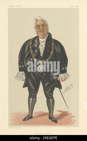 EITELKEIT FAIR SPIONAGE CARTOON William McArthur, 'der Oberbürgermeister' von London 1881 Stockfoto