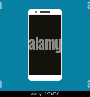 Smartphone Zeichen Symbol Telefon einfache Clip Art Vektor-Illustration auf weißem Hintergrund. Schwarz-weißes Handy-Symbol. Stock Vektor