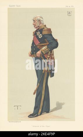 EITELKEIT FAIR SPIONAGE CARTOON Sir Alexander Milne 'Admiral der Flotte'. Marine 1882 Stockfoto