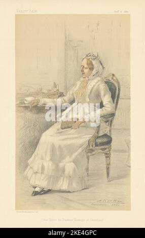 EITELKEIT FAIR SPIONAGE CARTOON her Grace die Herzogin Dowager von Cleveland. Damen 1883 Stockfoto