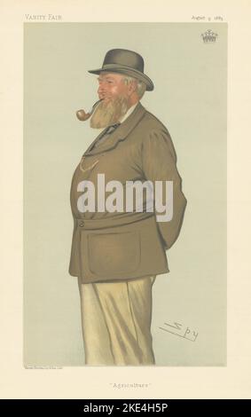 VANITY FAIR SPY CARTOON Thomas Coke, 2.. Earl of Leicester 'Agriculture' 1883 Stockfoto