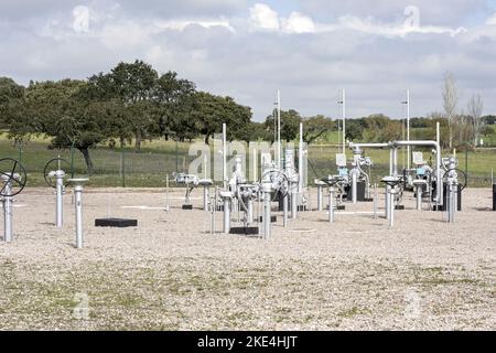 Detail von Erdgastransport-Zwischenstation. Foto von 2008. Stockfoto