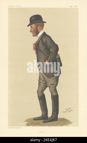 EITELKEIT FAIR SPION CARTOON Robert Peck. Pferderennen Tariner. By Lib 1886 Print Stockfoto