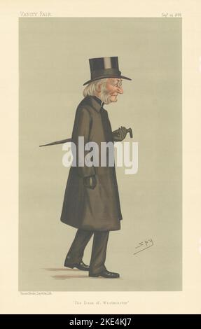 EITELKEIT FAIR SPIONAGE CARTOON George Granville Bradley 'der Dekan von Westminster' 1888 Stockfoto