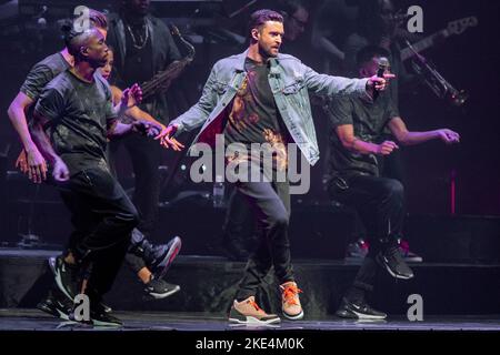 Justin Timberlake in Konzert in Het Gelredome - Tour „man of the Woods“. Niederlande -Arnhem vvbvanbree fotografie Stockfoto