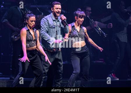 Justin Timberlake in Konzert in Het Gelredome - Tour „man of the Woods“. Niederlande -Arnhem vvbvanbree fotografie Stockfoto