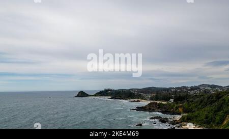 Luftaufnahme des Flynns Beach in Port Macquarie, Australien Stockfoto