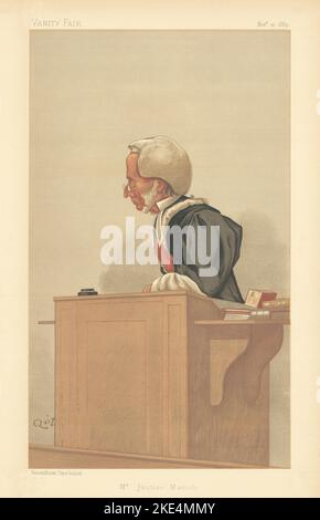 EITELKEIT FAIR SPIONAGE CARTOON Henry Manisty 'Mr Justice Manisty' Gesetz. Per QUIZ 1889 Stockfoto