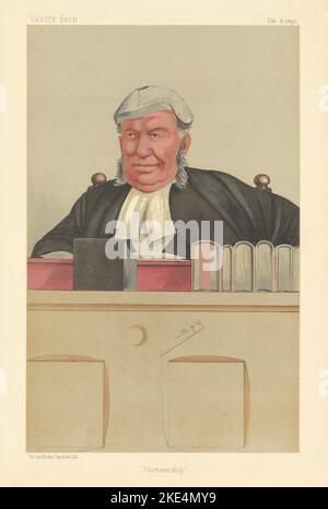 EITELKEIT FAIR SPION CARTOON Lord Justice Nathaniel Lindley 'Partnerschaft' Richter 1890 Stockfoto