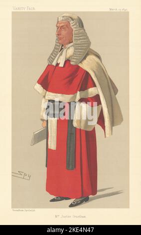 EITELKEIT FAIR SPIONAGE CARTOON Sir William Grantham 'Mr Justice Grantham' Richter 1890 Stockfoto