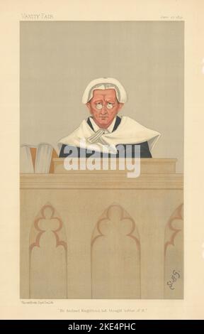EITELKEIT FAIR SPION CARTOON Justice Wright 'Er lehnte eine Ritterschaft…' Richter 1891 Stockfoto