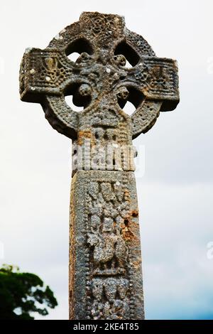 Drumcliff Celtic High Cross West Face, Drumcliff Kloster, County Sligo, Irland Stockfoto