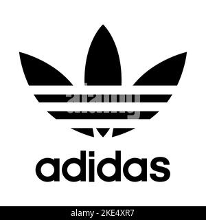 Vinnitsa, Ukraine - 21. Oktober 2022: Logo-Ikone der Sportmarke von adidas. Vektorgrafik redaktionelle Illustration Stock Vektor