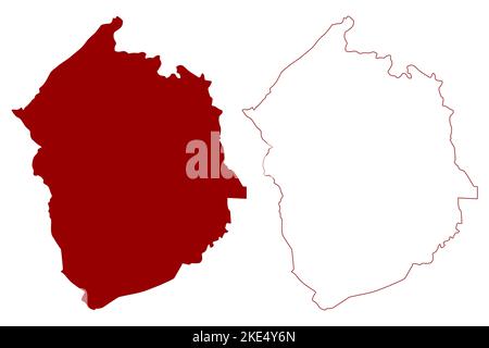 Hyndburn nicht-Metropolregion, Borough (Vereinigtes Königreich von Großbritannien und Nordirland, zeremonielle Grafschaft Lancashire oder Lancs, England) Karte Stock Vektor