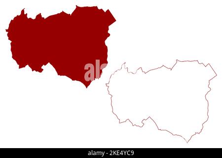 Burnley nicht-Metropolregion, Borough (Vereinigtes Königreich von Großbritannien und Nordirland, zeremonielle Grafschaft Lancashire oder Lancs, England) Karte Stock Vektor