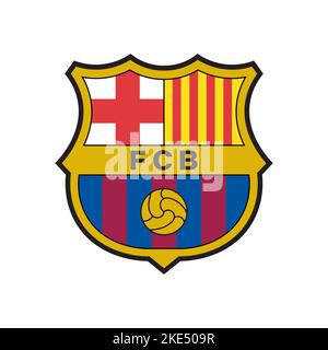 Vinnitsa, Ukraine - 20. Oktober 2022: Spanien, Primera, FC Barcelona Fußballmannschaftslogo. Vektorgrafik redaktionelle Illustration Stock Vektor