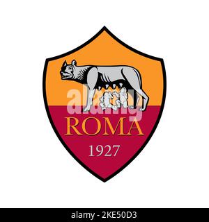 Vinnitsa, Ukraine - 14. Oktober 2022: Italien, Serie A Liga Fußballmannschaft Roma Logo. Vektorgrafik redaktionelle Illustration Stock Vektor