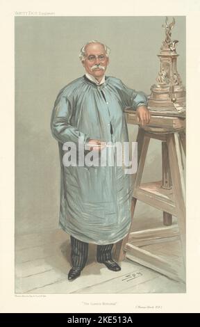 EITELKEIT FAIR SPIONAGE CARTOON Thomas Brock RA 'The Queen's Memorial' Bildhauer 1905 Stockfoto