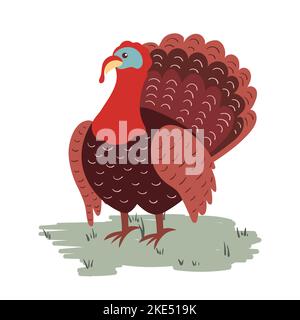 Thanksgiving Cartoon Türkei Vogel Vektor Illustration. Stock Vektor