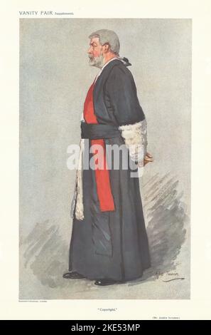 EITELKEIT FAIR SPION CARTOON Mr Justice TE Scrutton "Copyright" Gesetz. Ape Junior 1911 Stockfoto