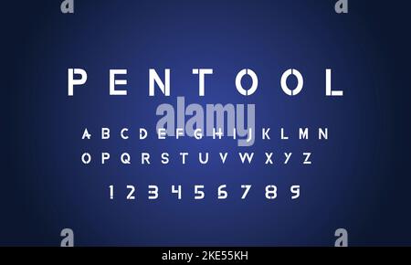 Sport Minimal Tech Schrift Buchstabensatz. Luxus-Vektorschrift für Unternehmen. Moderne Gaming-Schriften Logo-Design. Stock Vektor