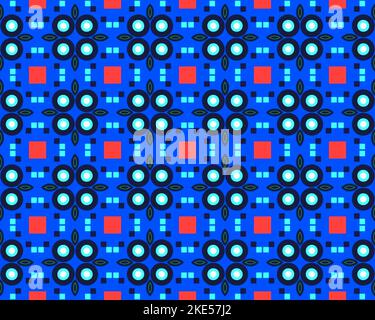 Orientalisch ethnisch nahtlose wiederholbare Muster traditionelle geometrische Linien Streifen Hintergrund Design mit verschiedenen ornamentalen Elementen Multicolor Fliese Kunst Stockfoto