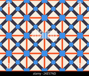 Orientalisch ethnisch nahtlose wiederholbare Muster traditionelle geometrische Linien Streifen Hintergrund Design mit verschiedenen ornamentalen Elementen Multicolor Fliese Kunst Stockfoto
