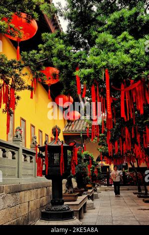 Gebetsbänder im Jade buddha Tempel in shanghai, china Stockfoto