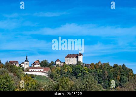 Schweiz, Schweiz, Freiburg, Freiburg, Kanton Freiburg, Kanton Freiburg, château de Gruyères, Gruyères, Gruyère, Château, Schloss, castl Stockfoto