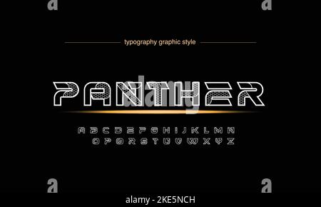 Sport Minimal Tech Schrift Buchstabensatz. Luxus-Vektorschrift für Unternehmen. Moderne Gaming-Schriften Logo-Design. Stock Vektor