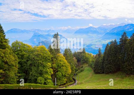 Auf dem Gipfel des Pilatus, schweizer Alpen, Schweiz Stockfoto