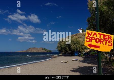 Anaxos Beach, Anaxos, Lesbos, Nördliche Ägäische Inseln, Griechenland. Stockfoto