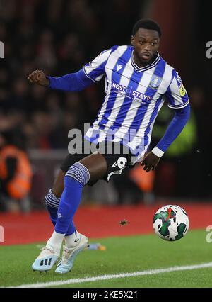 Southampton, England, 9.. November 2022. Dominic Iorfa von Sheffield am Mittwoch während des Carabao Cup-Spiels im St. Mary's Stadium, Southampton. Bildnachweis sollte lauten: Paul Terry / Sportimage Stockfoto